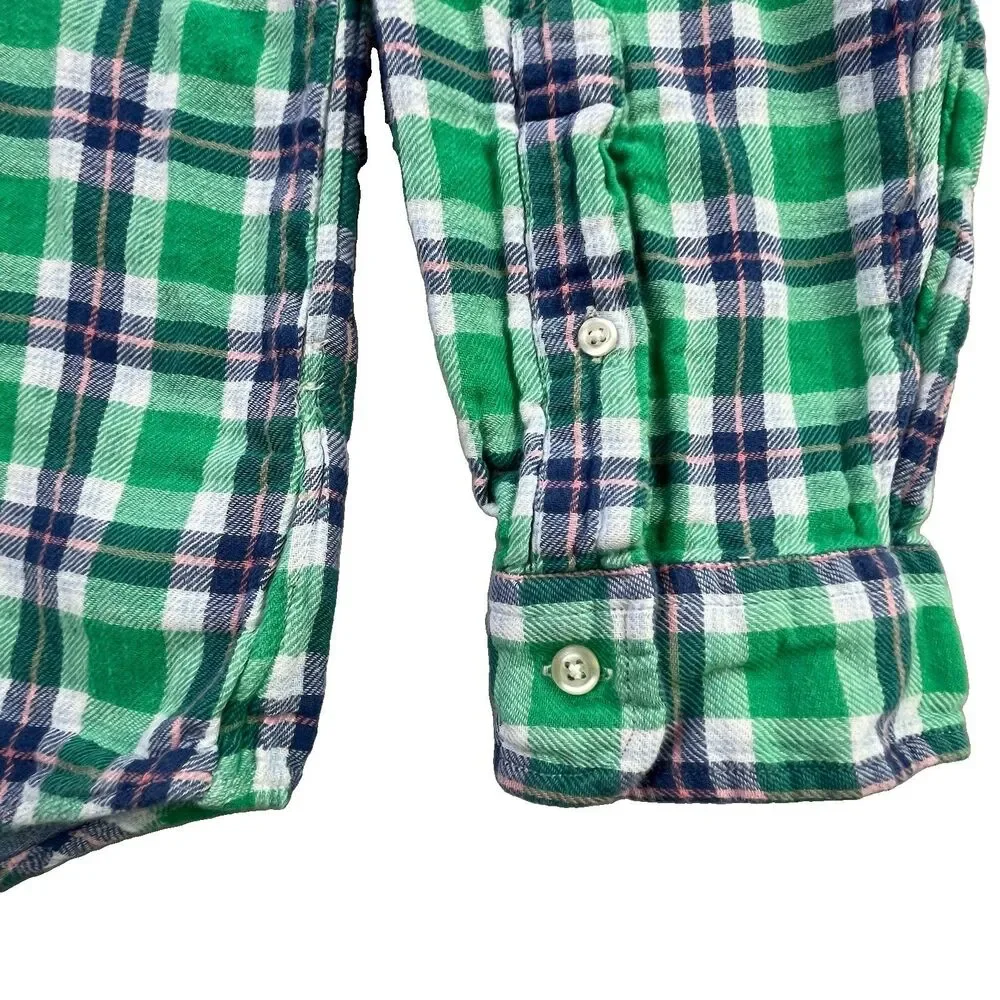 Polo Ralph Lauren Flannel Shirt Mens 2XL Green Plaid Classic Fit Preppy